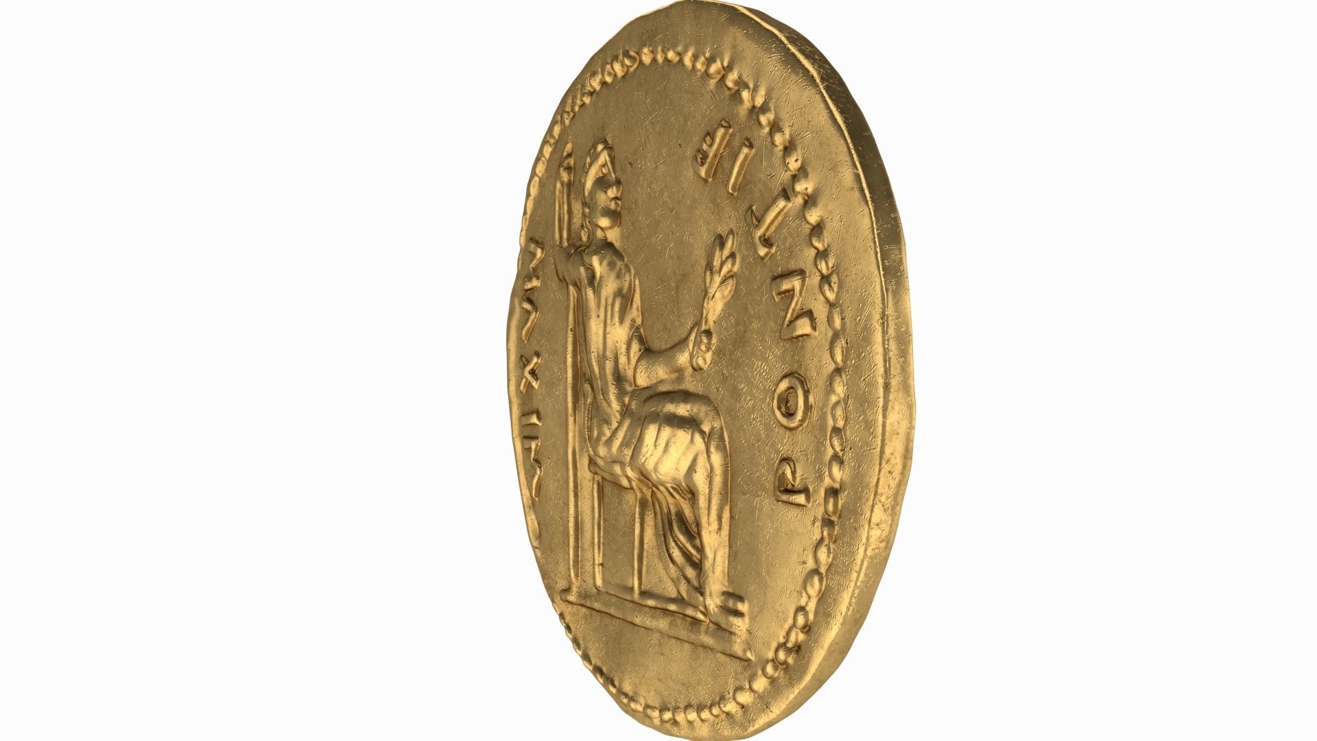 Old Golden Roman coins 3D model_14