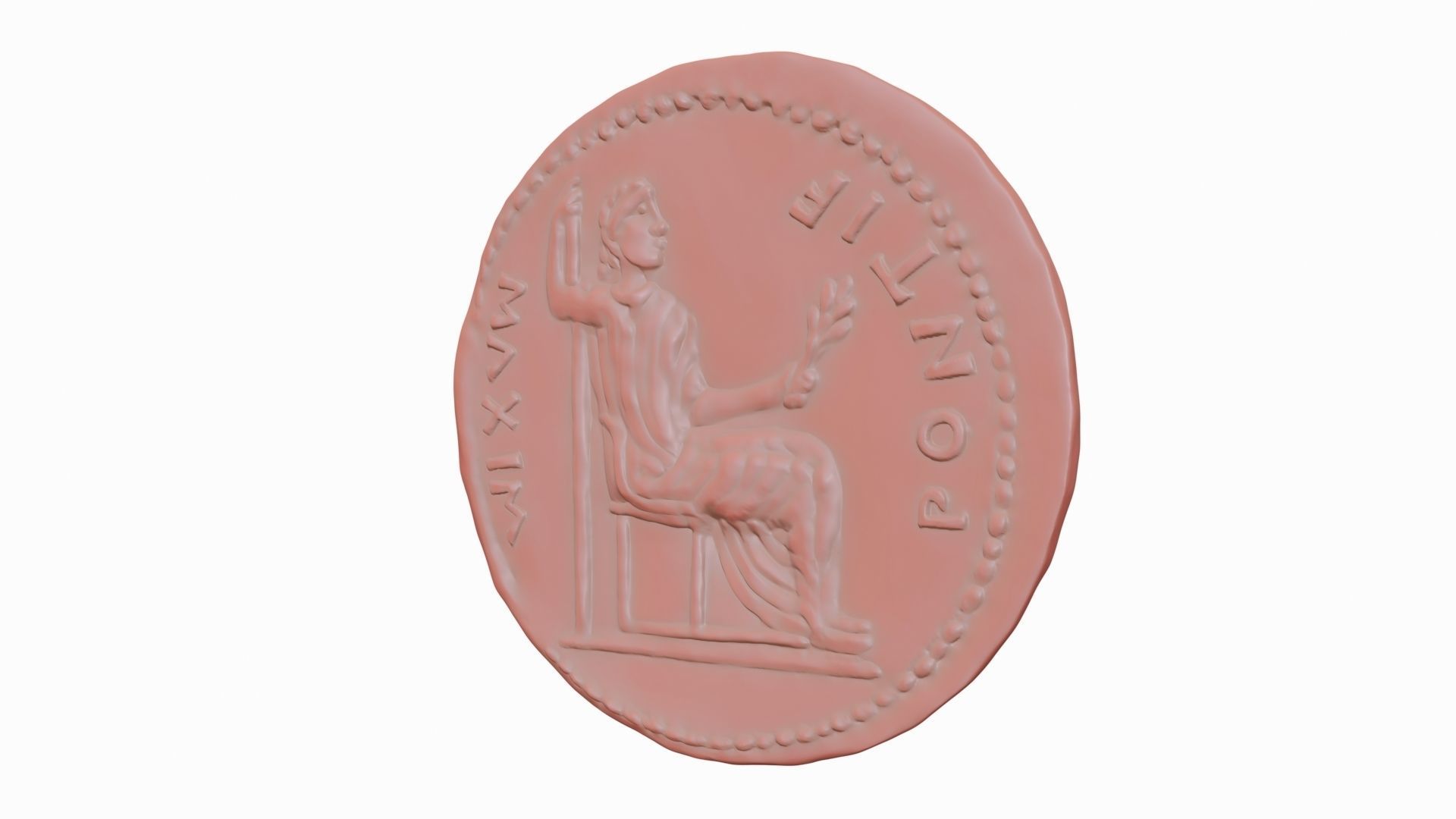 Old Golden Roman coins 3D model_29