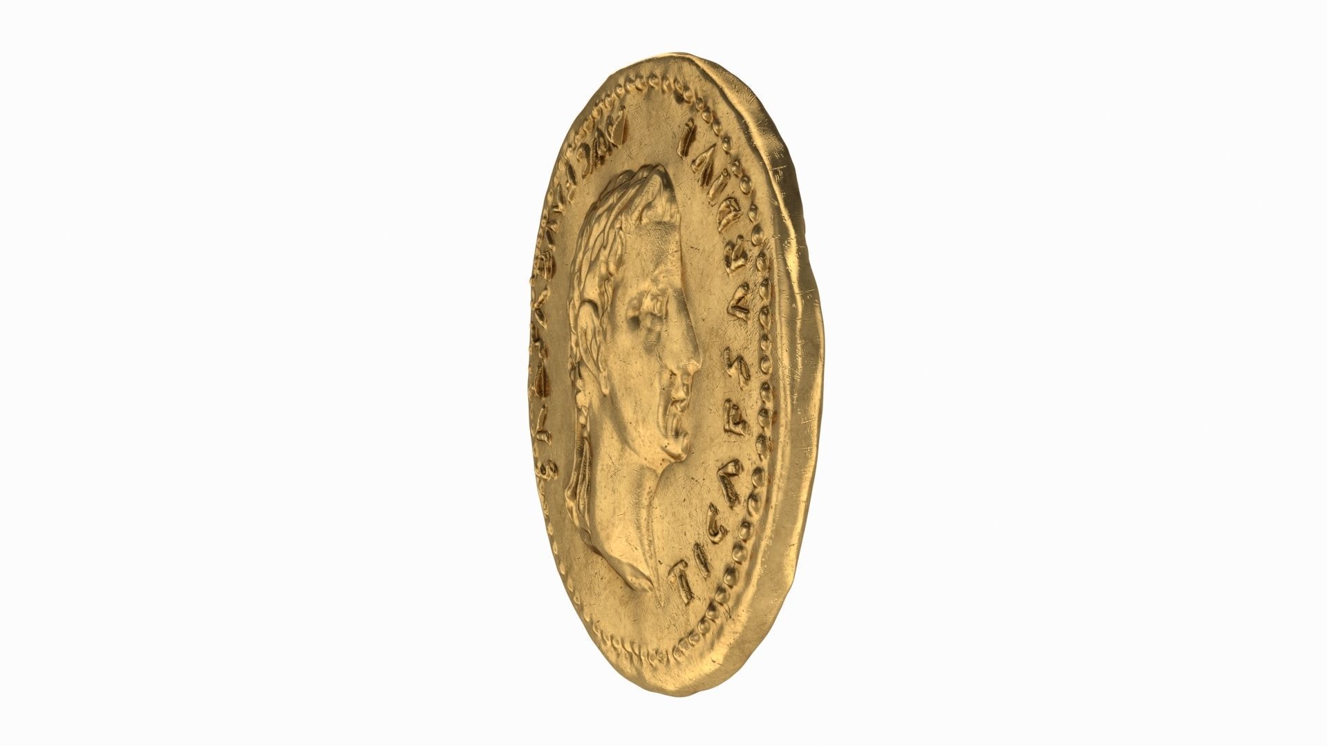Old Golden Roman coins 3D model_1