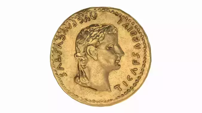 Old Golden Roman coins