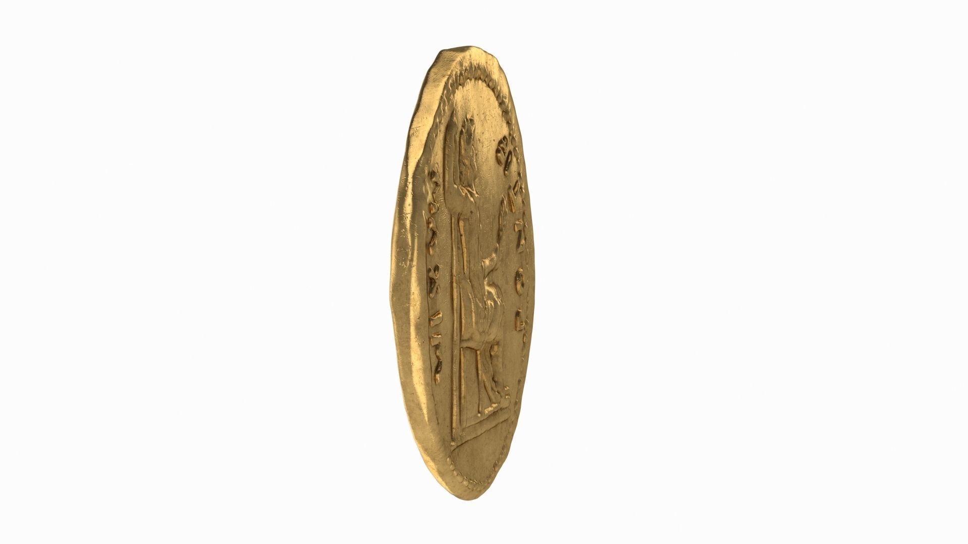 Old Golden Roman coins 3D model_2