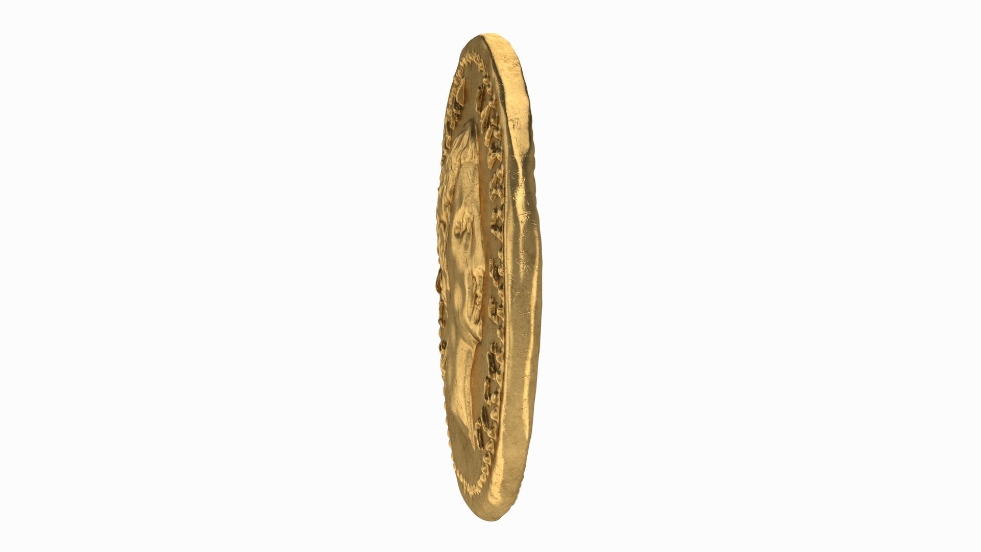Old Golden Roman coins 3D model_4