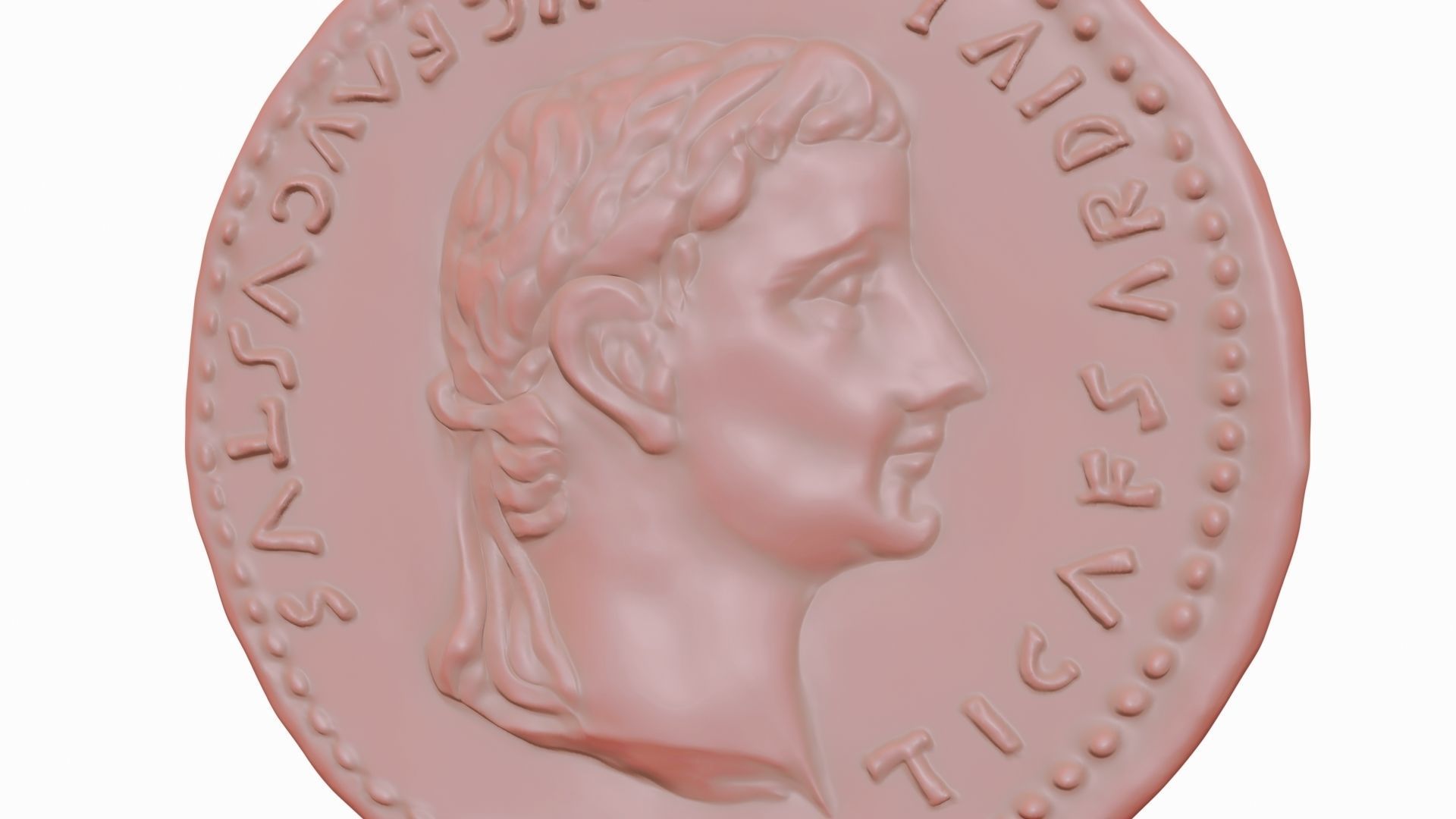 Old Golden Roman coins 3D model_15