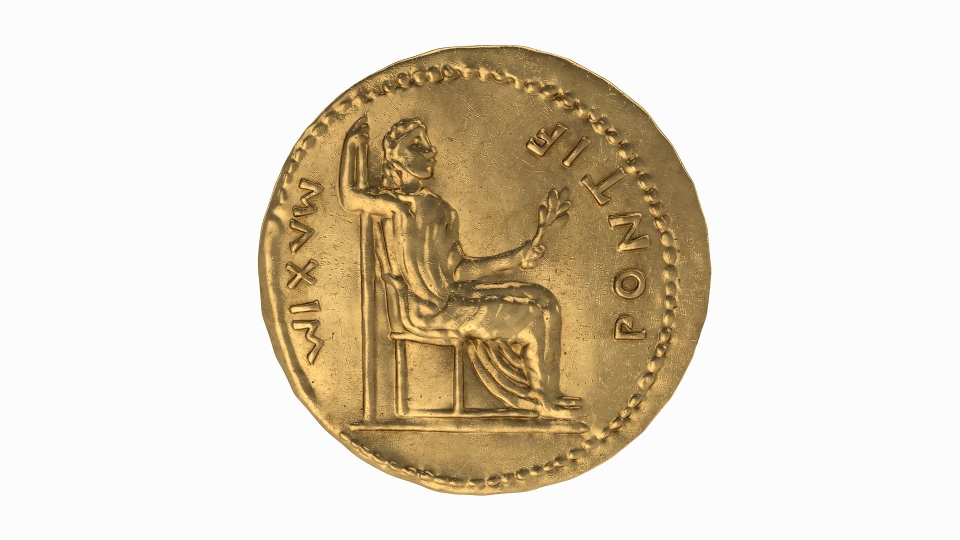 Old Golden Roman coins 3D model_13