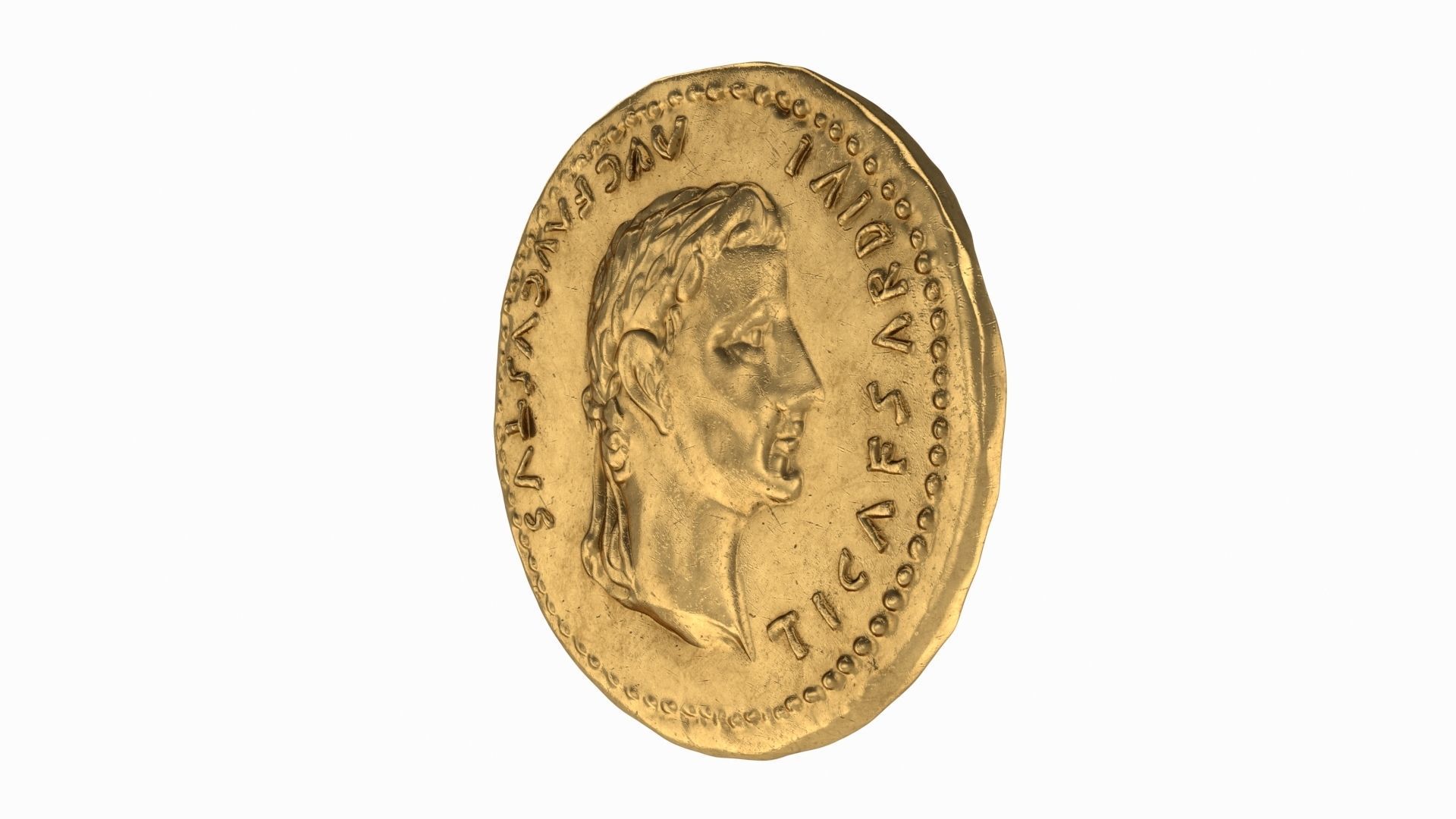 Old Golden Roman coins 3D model_9