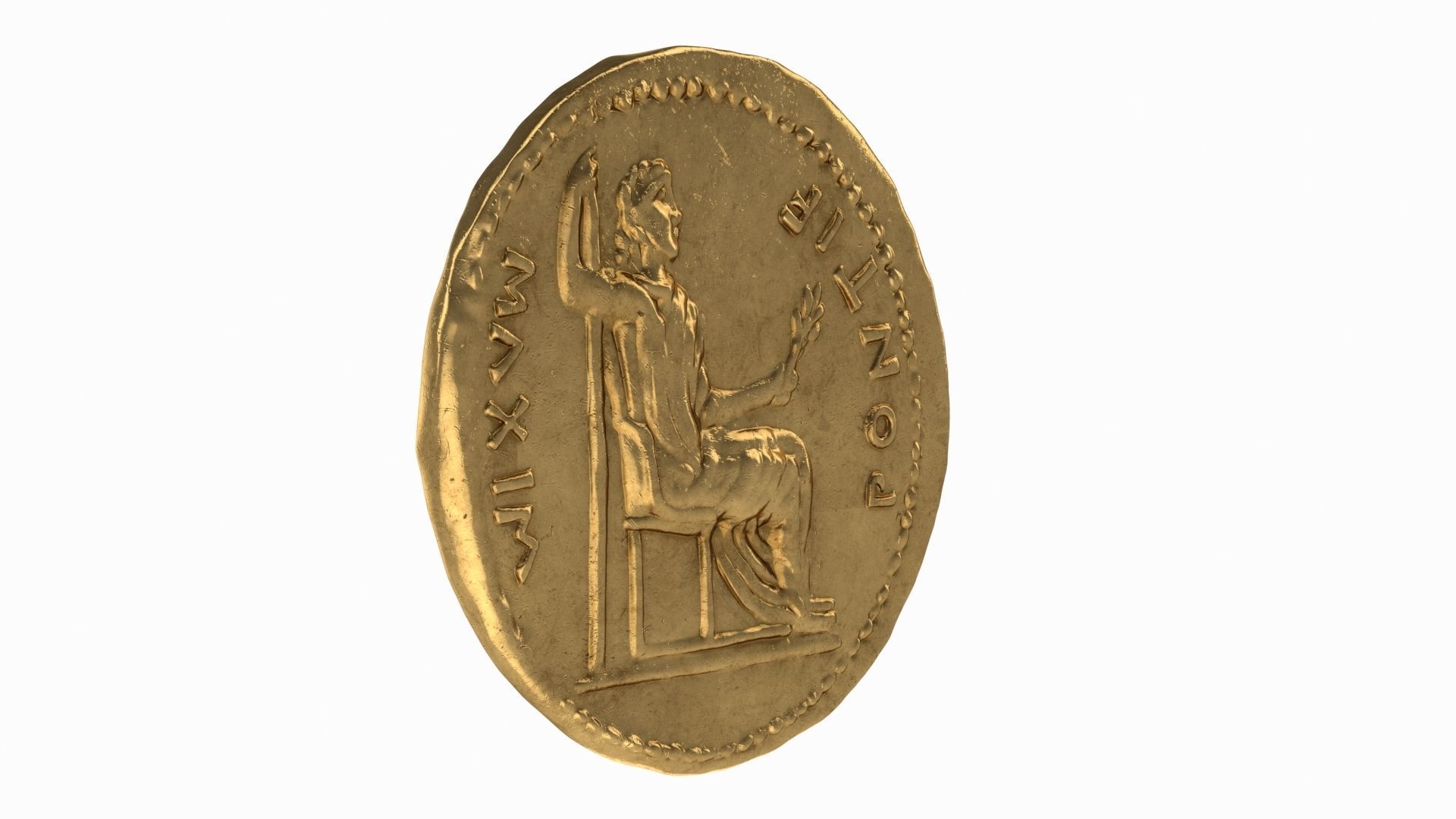 Old Golden Roman coins 3D model_5