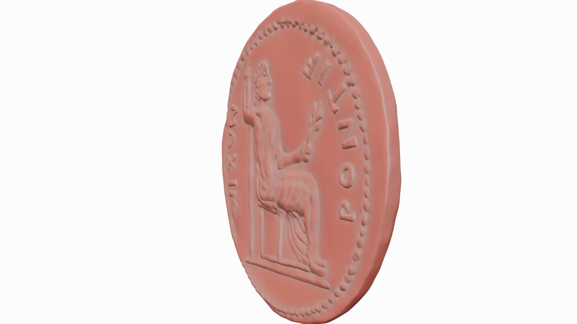 Old Golden Roman coins 3D model_23