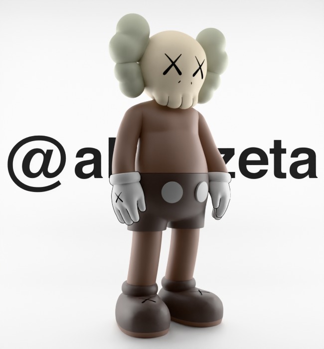 Kaws Companion Textured Low-poly 3D model_34