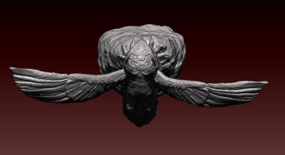 Owl miniature 3D print model_3