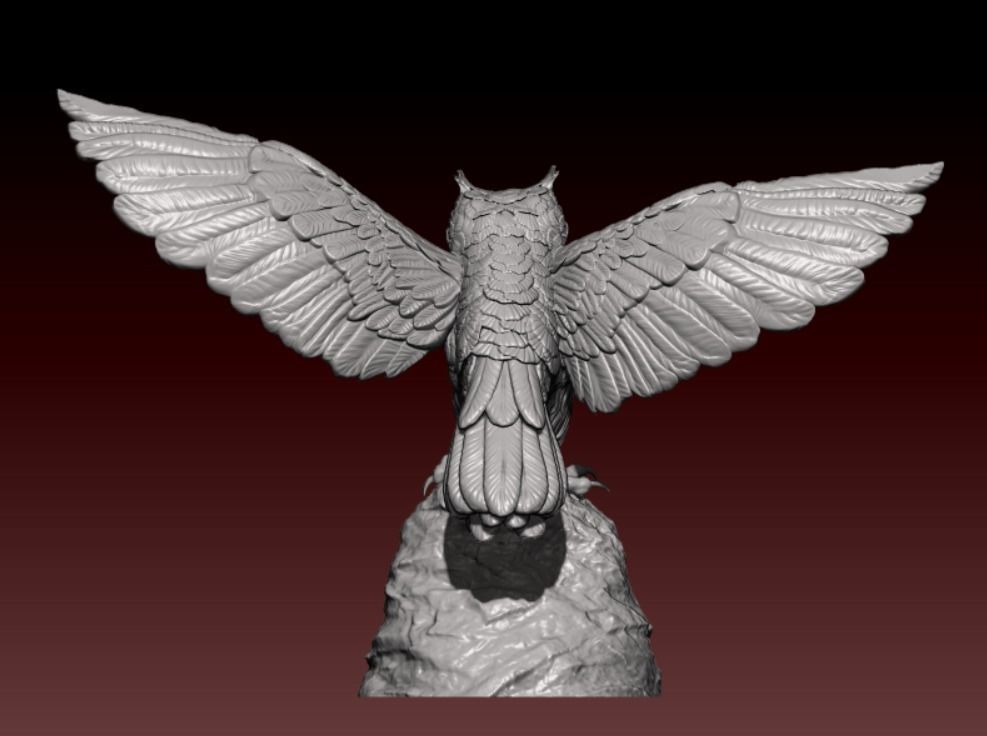 Owl miniature 3D print model_2