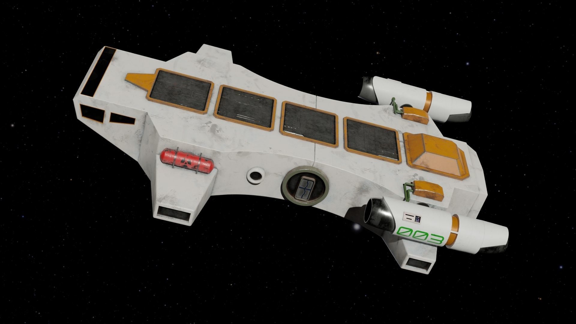 Spaceship 3D model star wars spacecraft flying in space Low-poly 3D model_16