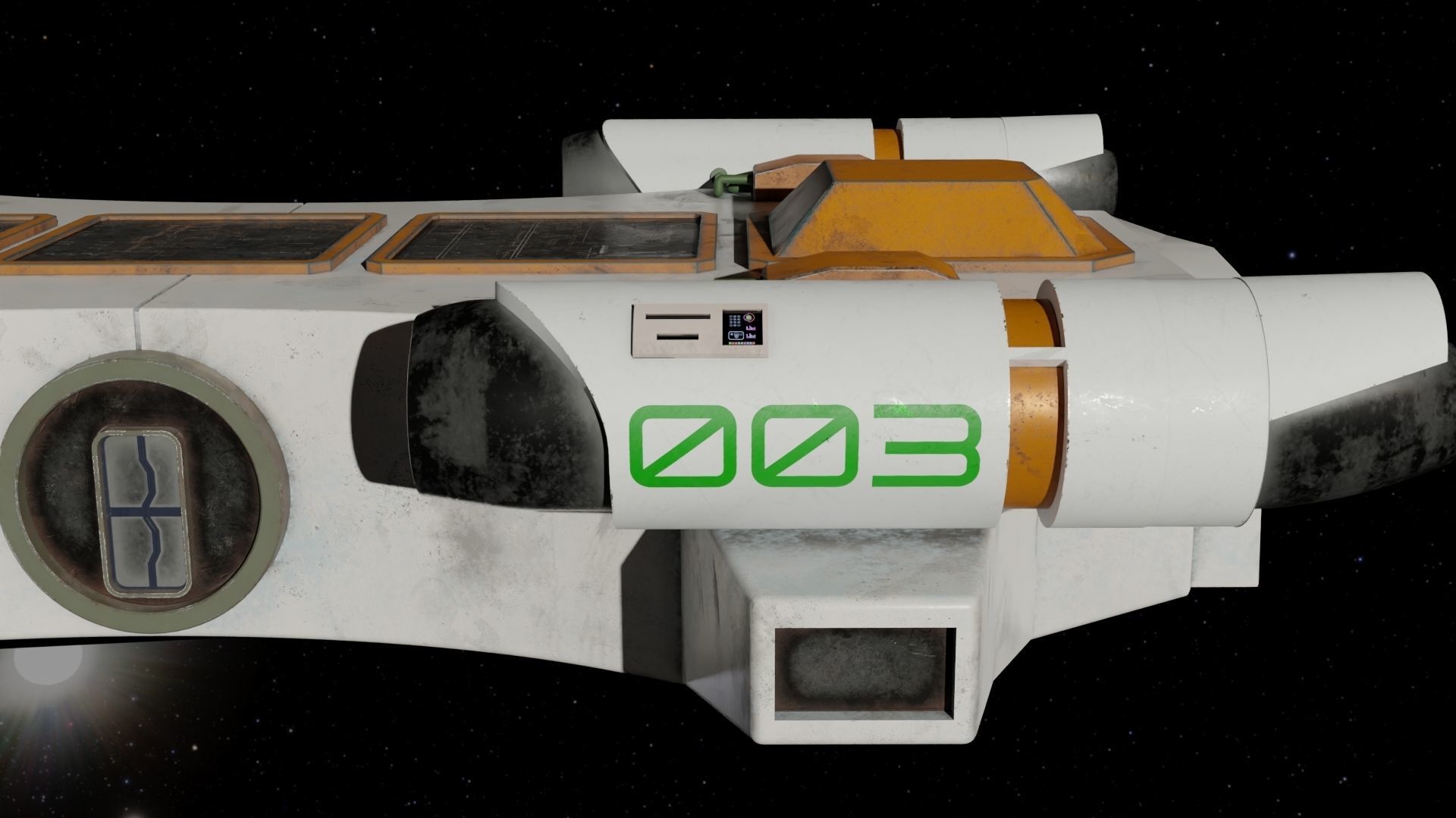 Spaceship 3D model star wars spacecraft flying in space Low-poly 3D model_23