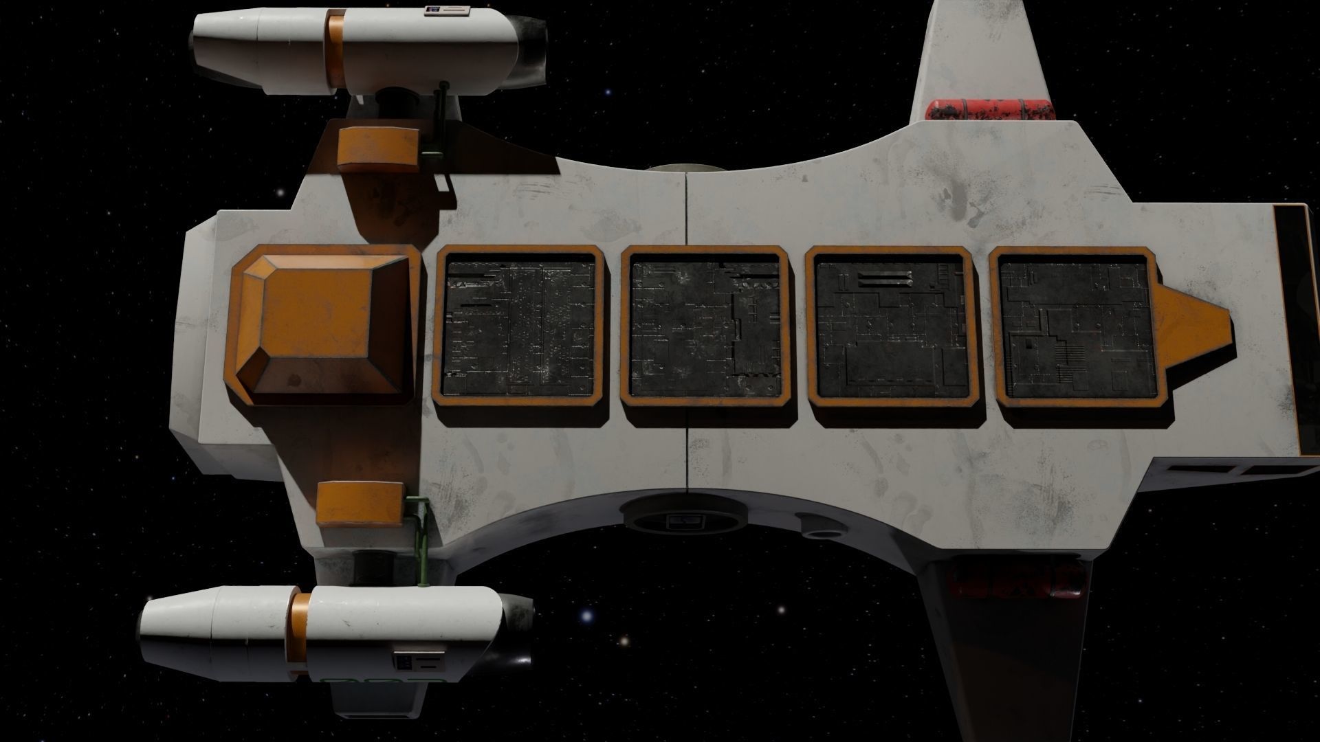 Spaceship 3D model star wars spacecraft flying in space Low-poly 3D model_3