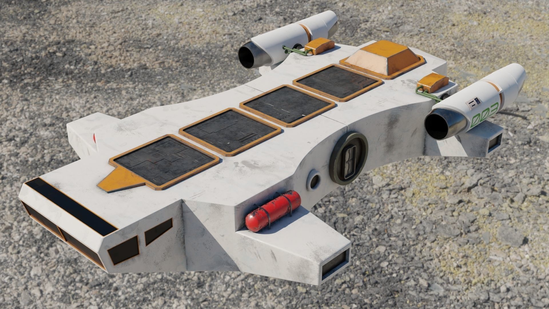 Spaceship 3D model star wars spacecraft flying in space Low-poly 3D model_11