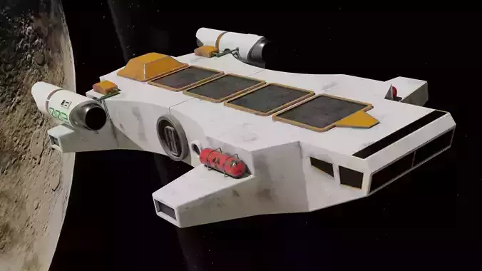 Spaceship 3D model star wars spacecraft flying in space Low-poly 3D model