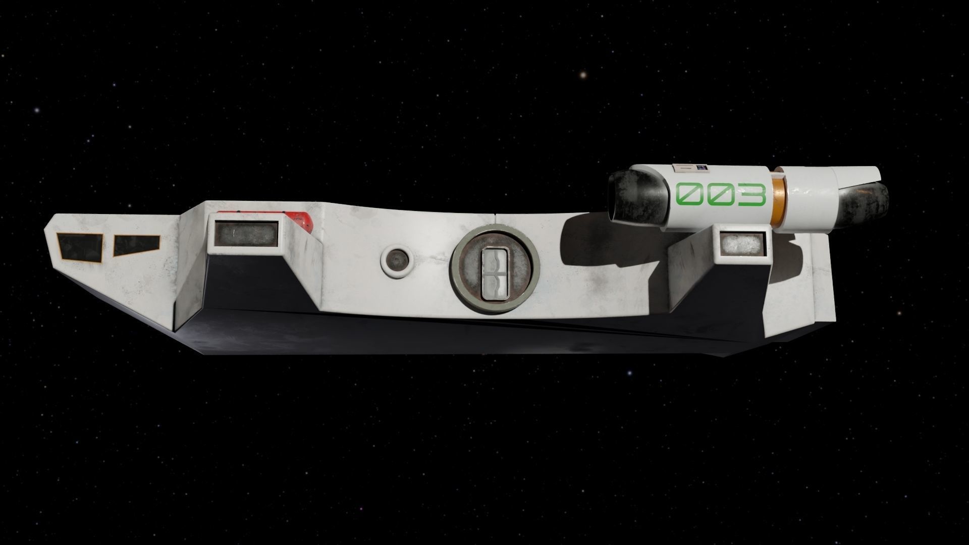 Spaceship 3D model star wars spacecraft flying in space Low-poly 3D model_1