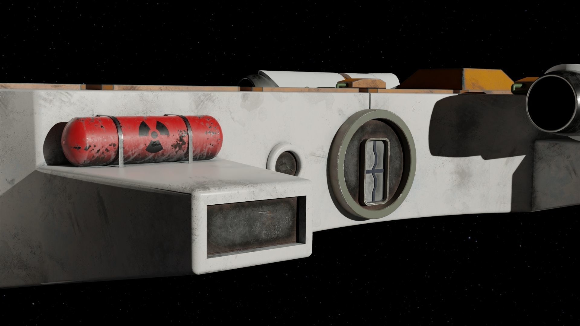 Spaceship 3D model star wars spacecraft flying in space Low-poly 3D model_2