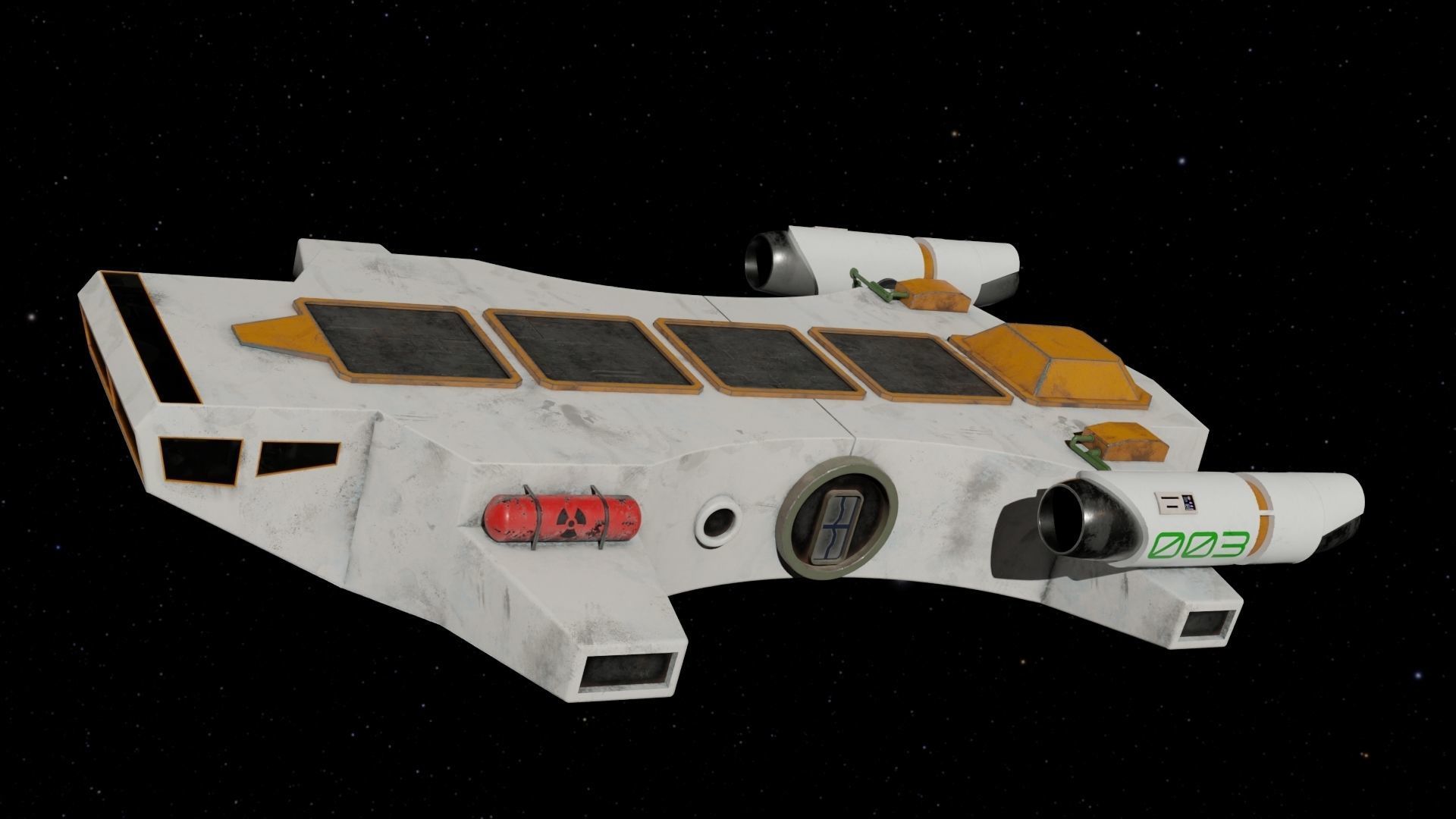 Spaceship 3D model star wars spacecraft flying in space Low-poly 3D model_7