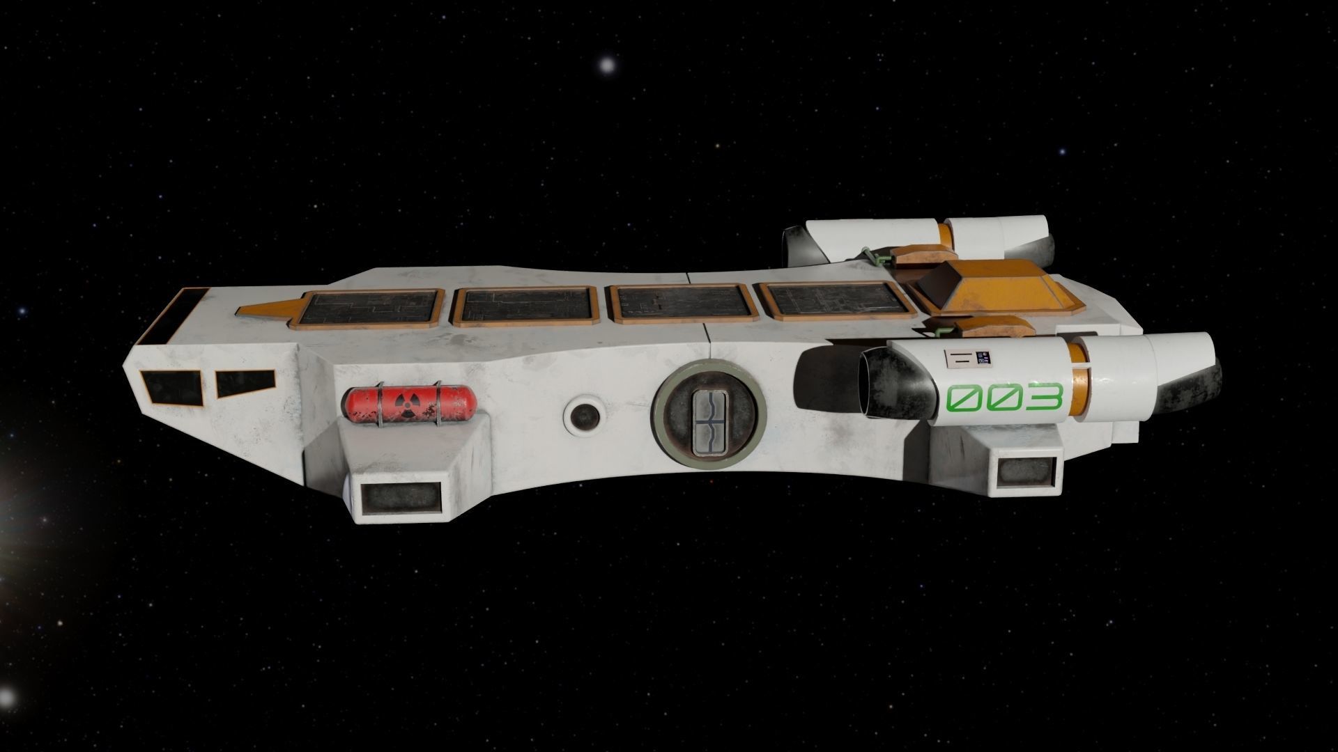 Spaceship 3D model star wars spacecraft flying in space Low-poly 3D model_17