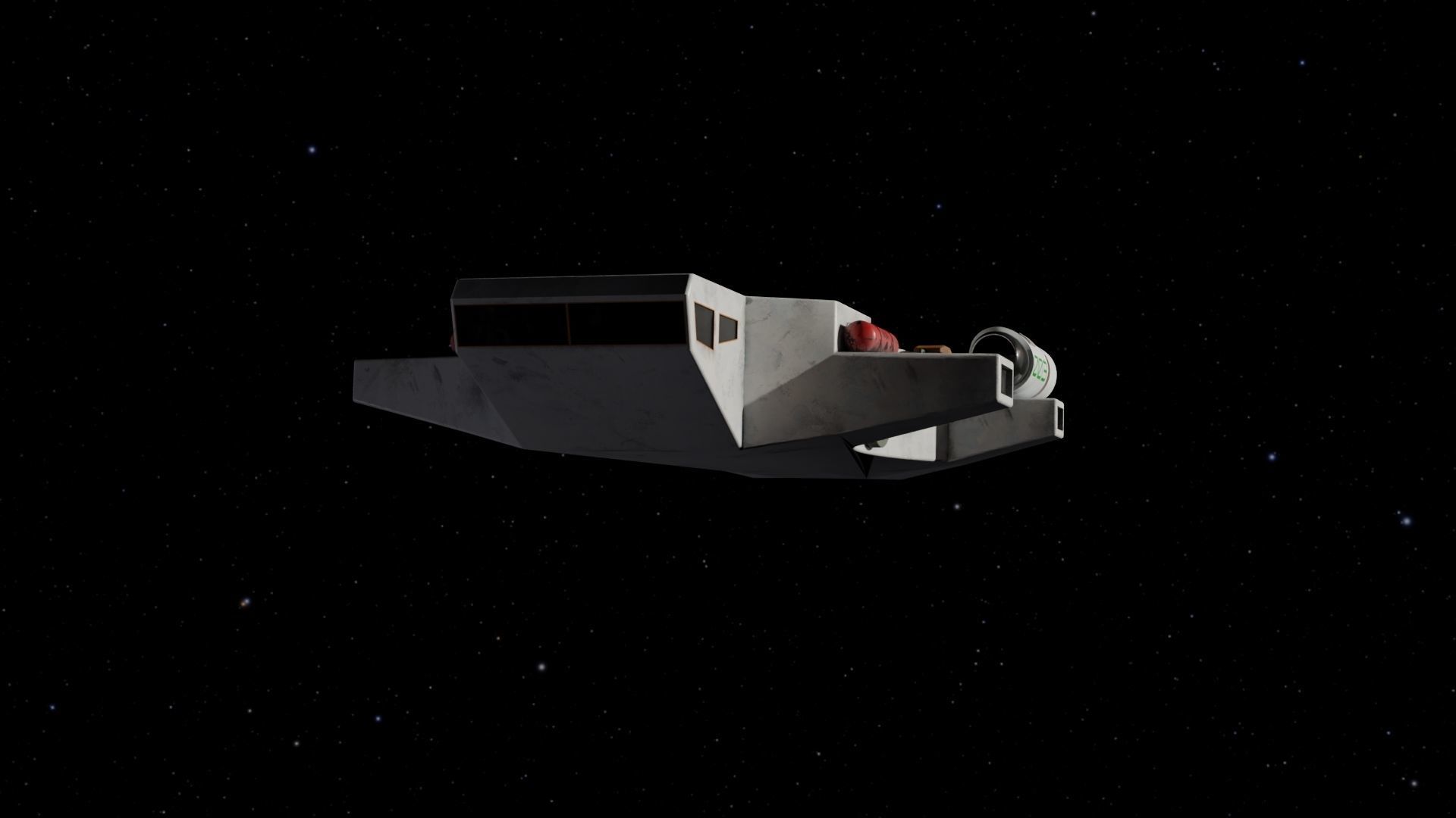 Spaceship 3D model star wars spacecraft flying in space Low-poly 3D model_5