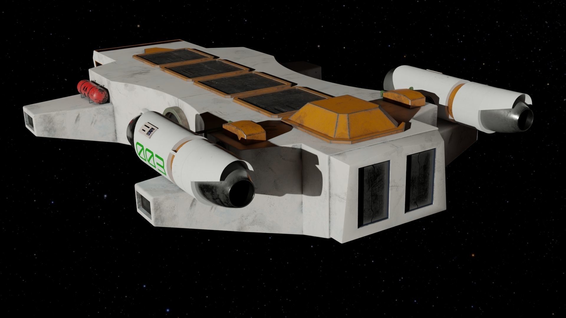 Spaceship 3D model star wars spacecraft flying in space Low-poly 3D model_22