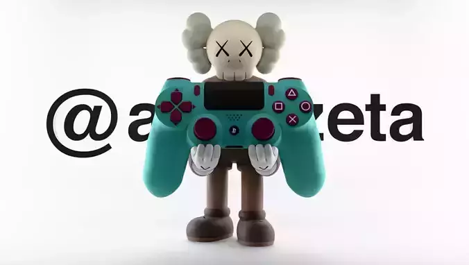 Kaws Controller Stand Sony Play Station IV 4 V 5 Textured Low-poly 3D model