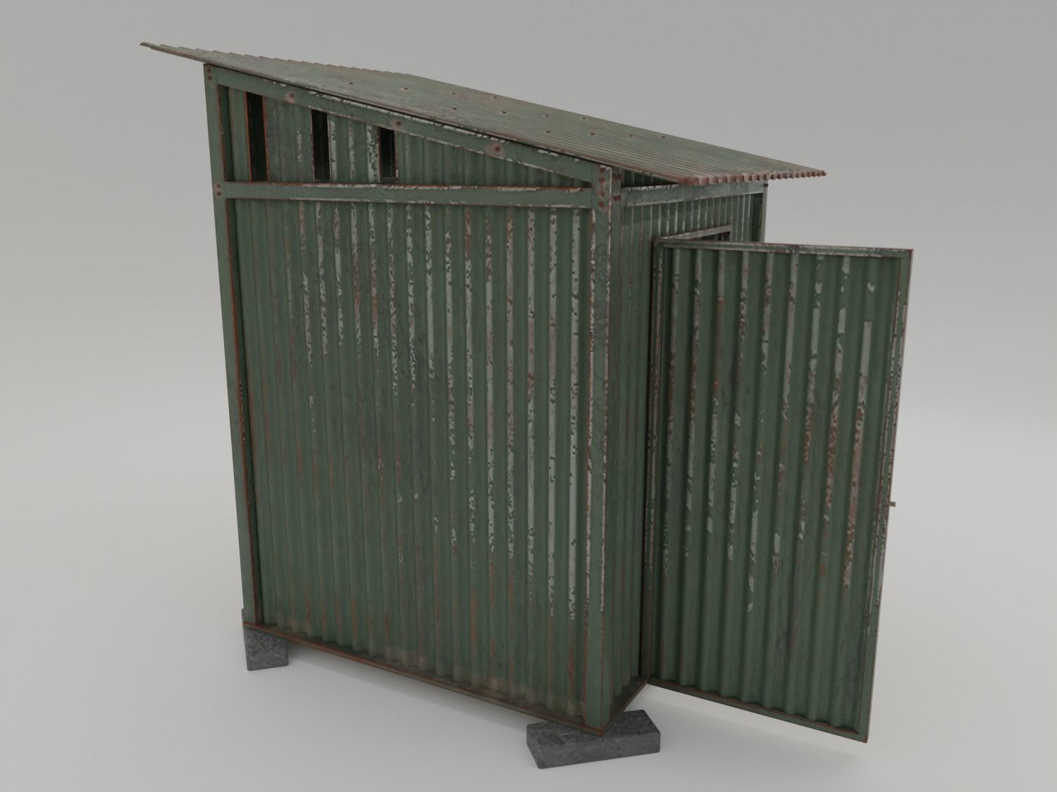 Outhouse Toilet  - Low Poly Low-poly 3D model_3