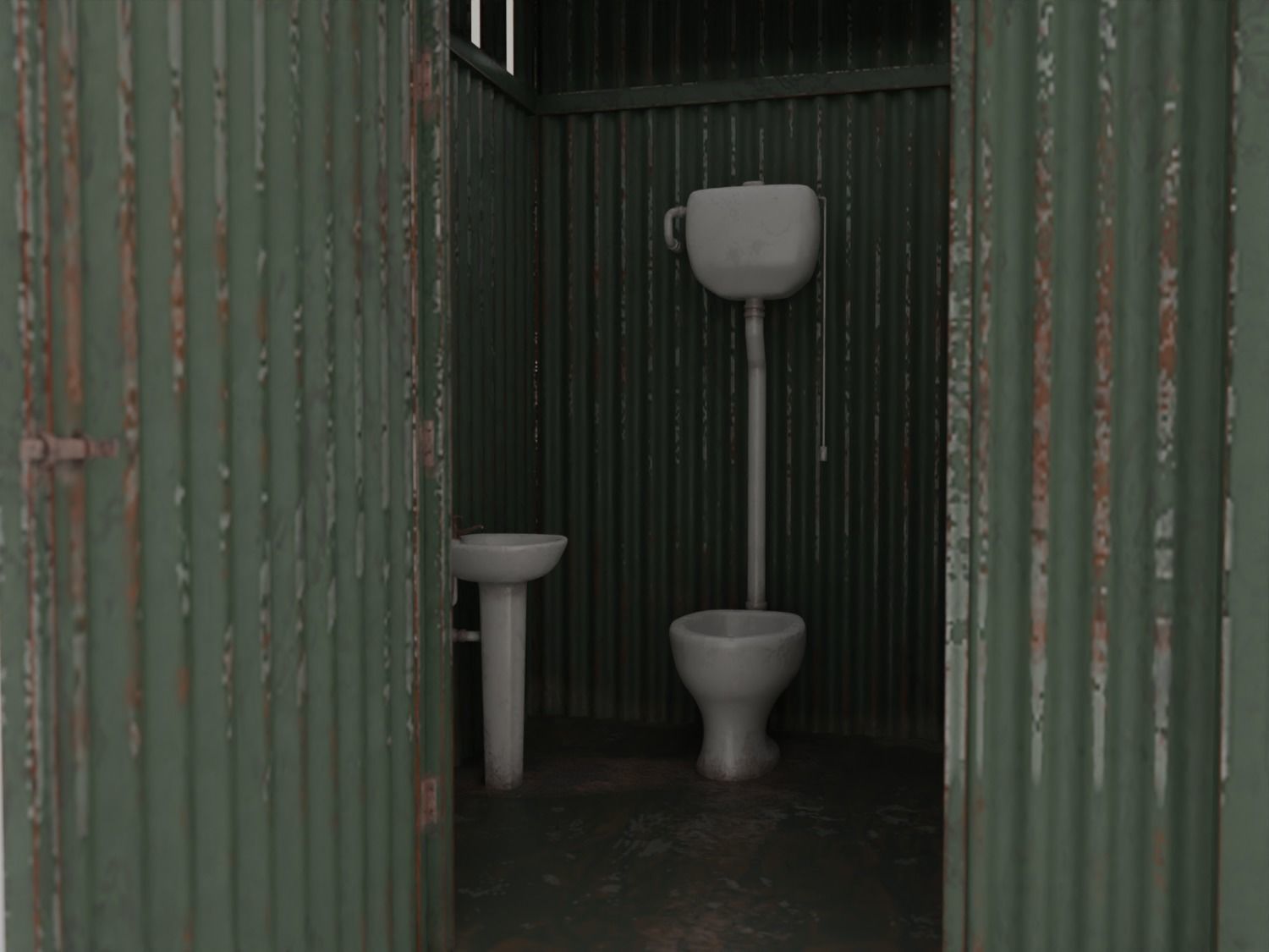 Outhouse Toilet  - Low Poly Low-poly 3D model_2