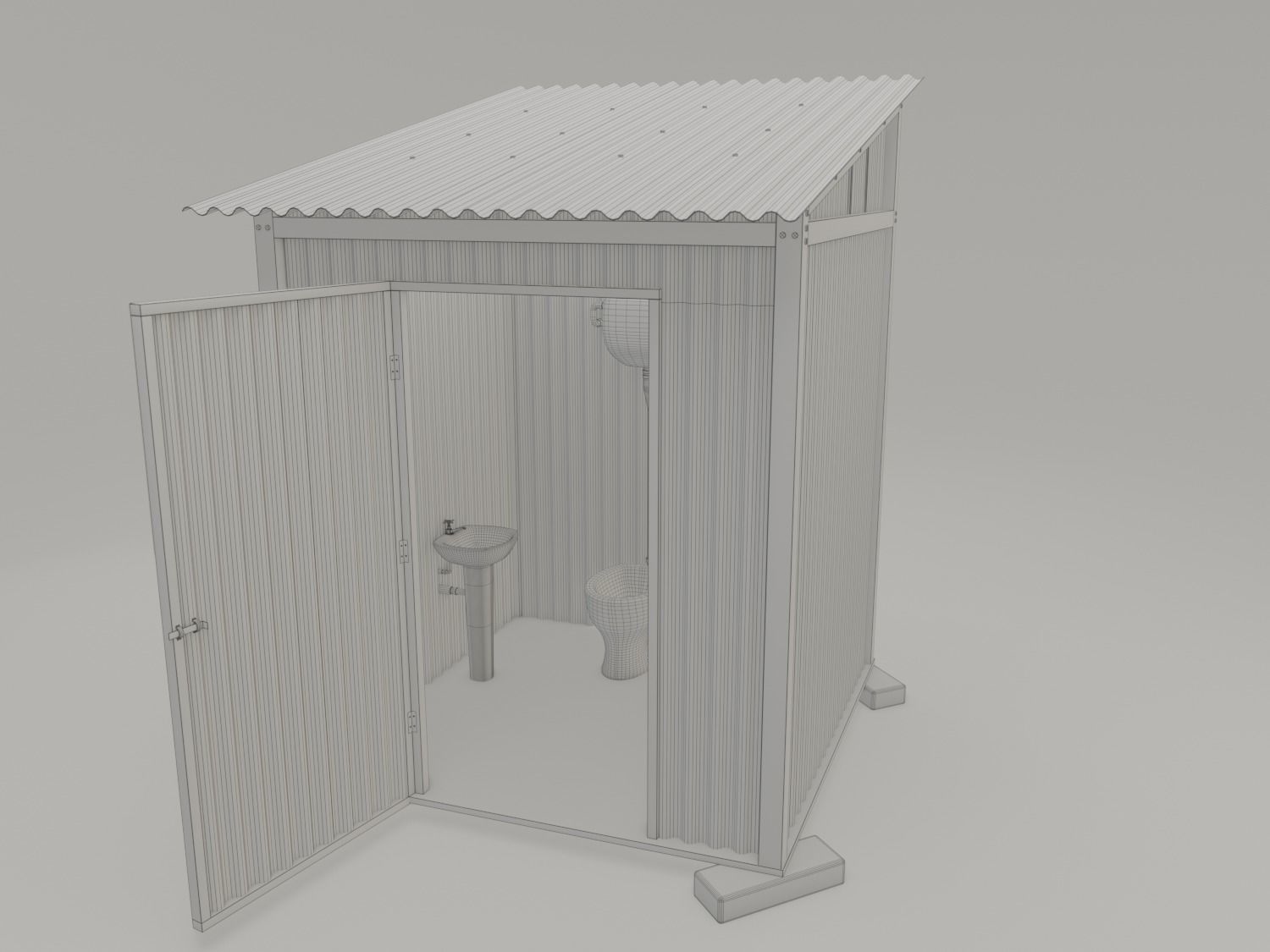 Outhouse Toilet  - Low Poly Low-poly 3D model_6