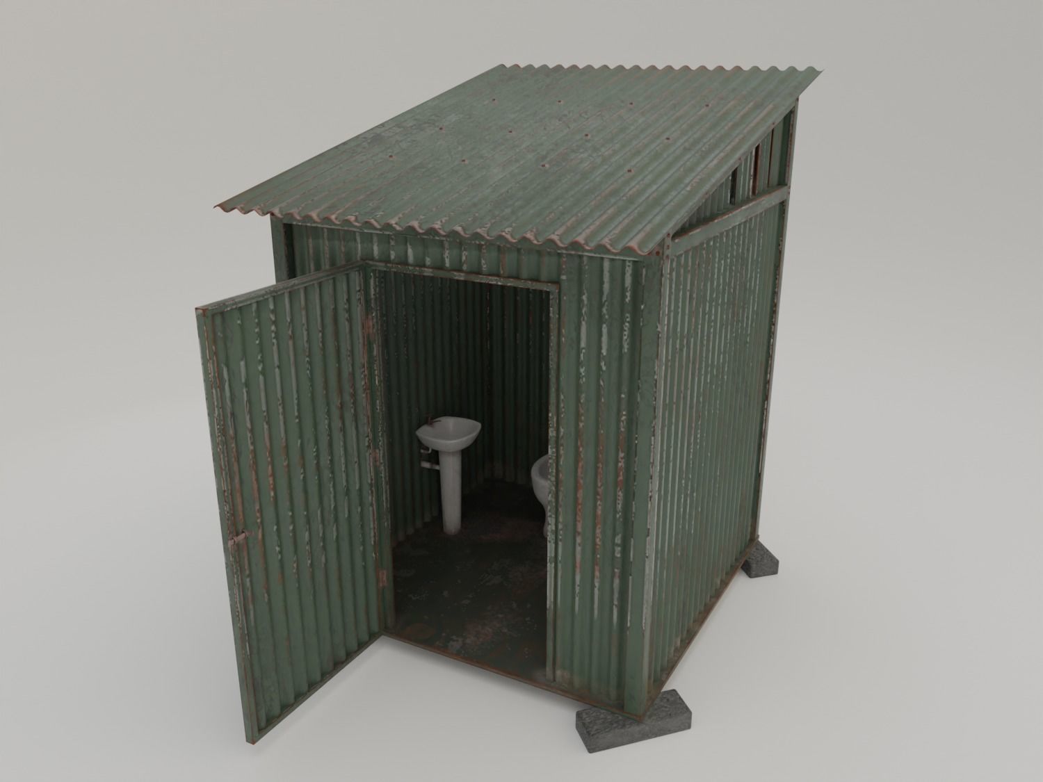 Outhouse Toilet  - Low Poly Low-poly 3D model_8
