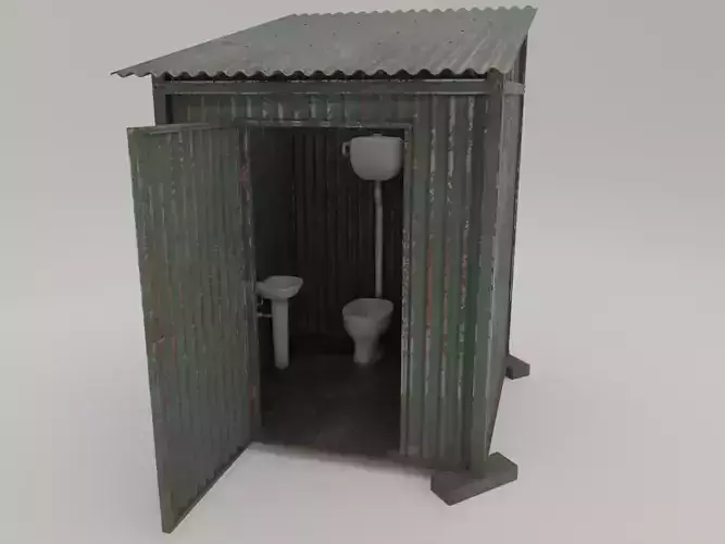 Outhouse Toilet  - Low Poly Low-poly 3D model