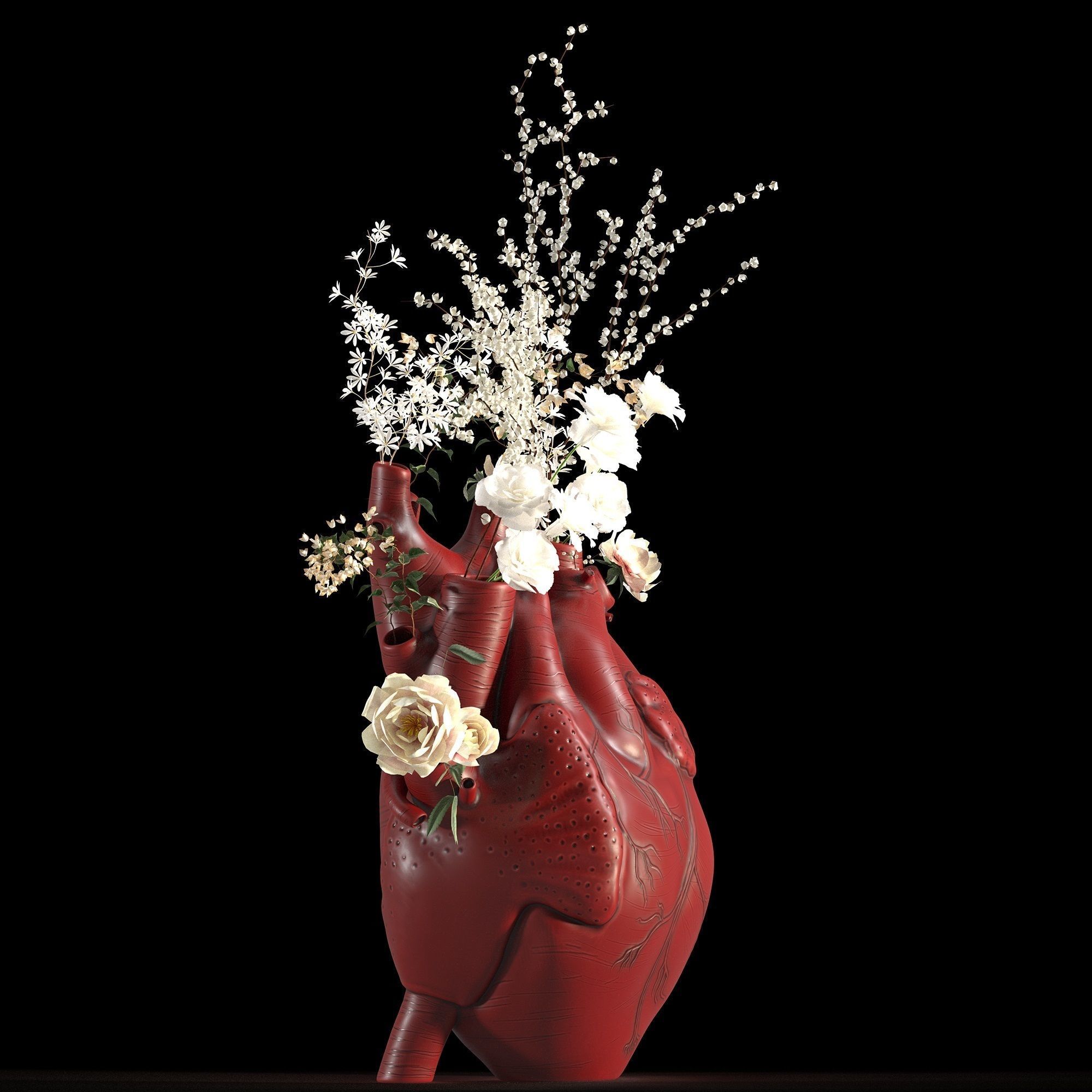 Heart Vase Red 3D model_3