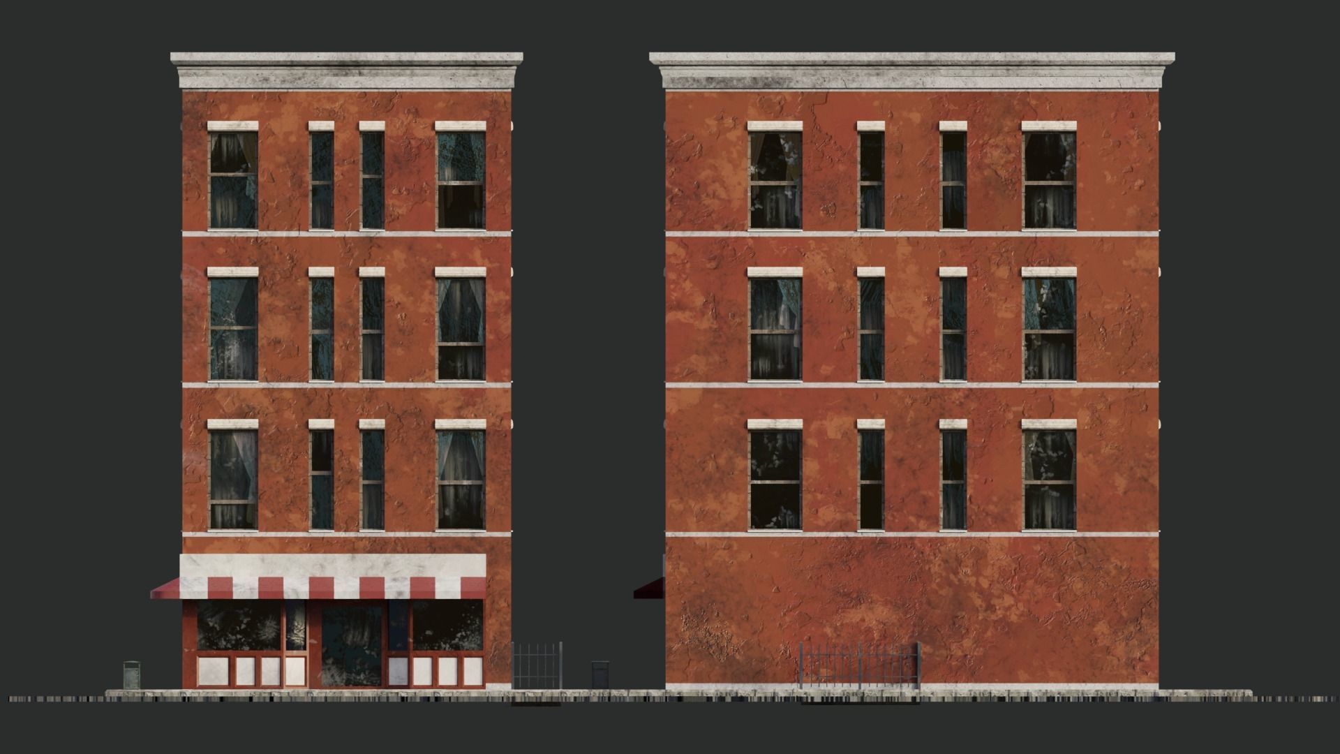 Building Block Low-poly 3D model_4