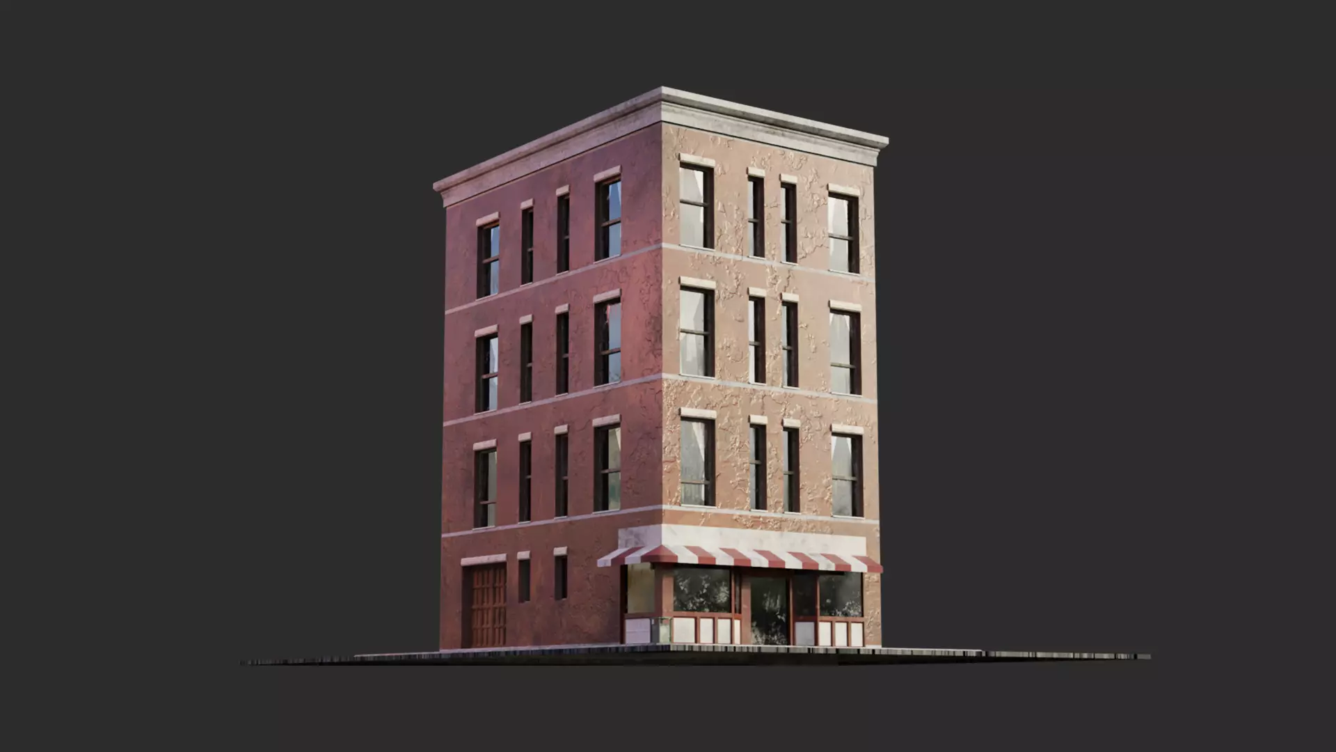 Building Block Low-poly 3D model_0