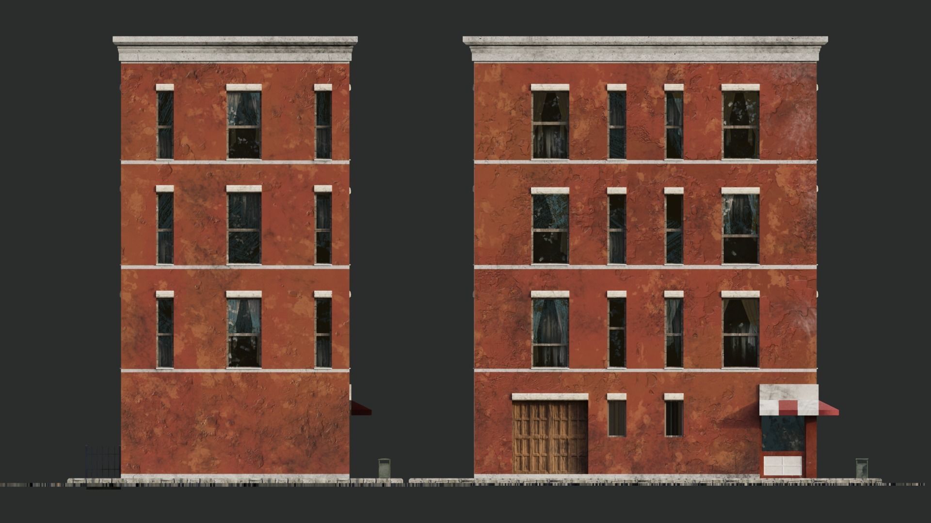 Building Block Low-poly 3D model_3