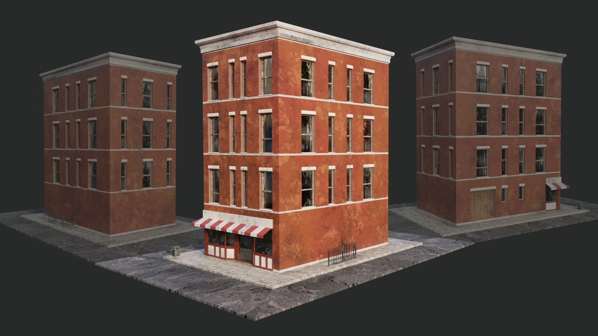 Building Block Low-poly 3D model_8