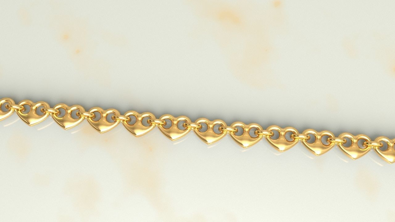 Ring linked Heart Chain Link 10 mm Wide 3D print model_2