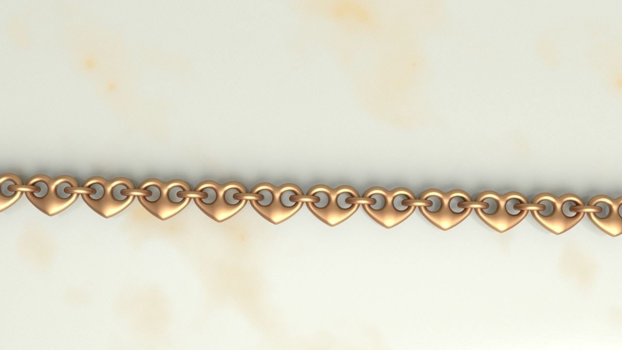 Ring linked Heart Chain Link 10 mm Wide 3D print model_3