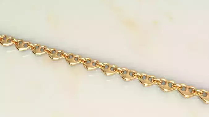 Ring linked Heart Chain Link 10 mm Wide