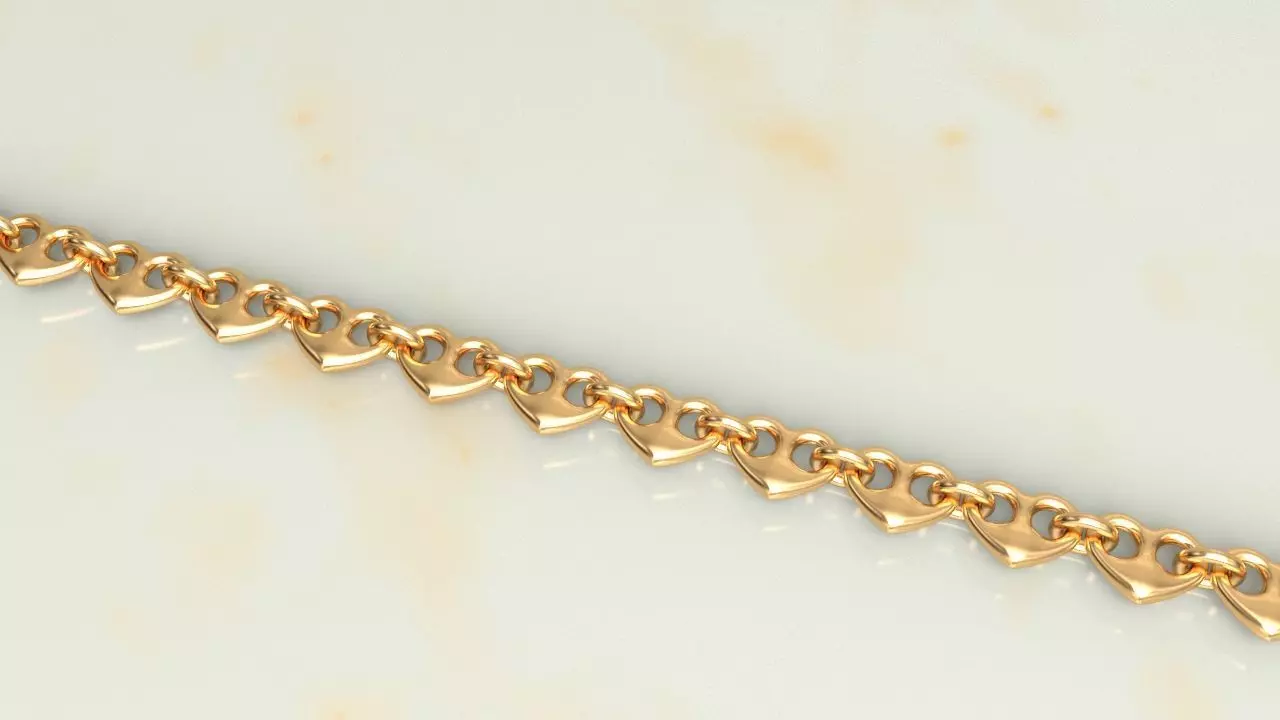 Ring linked Heart Chain Link 10 mm Wide 3D print model_0