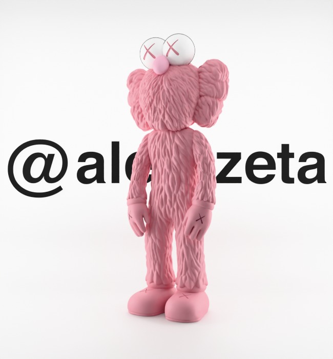 Kaws BFF Best Friend Forever Textured Low-poly 3D model_2
