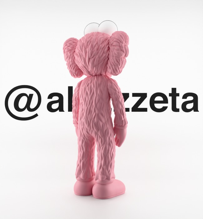 Kaws BFF Best Friend Forever Textured Low-poly 3D model_8