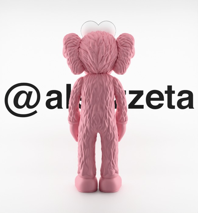 Kaws BFF Best Friend Forever Textured Low-poly 3D model_7