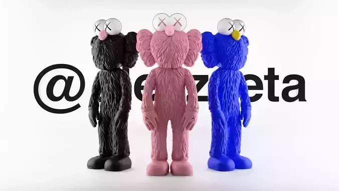 Kaws BFF Best Friend Forever Textured Low-poly 3D model
