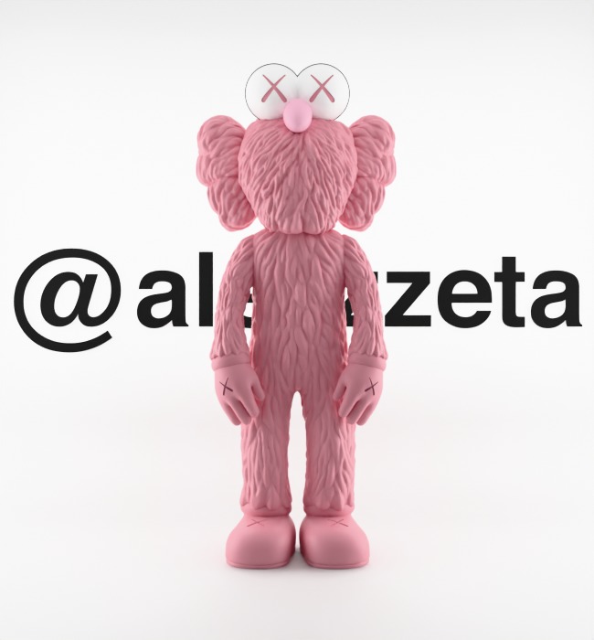 Kaws BFF Best Friend Forever Textured Low-poly 3D model_1