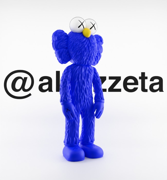 Kaws BFF Best Friend Forever Textured Low-poly 3D model_36