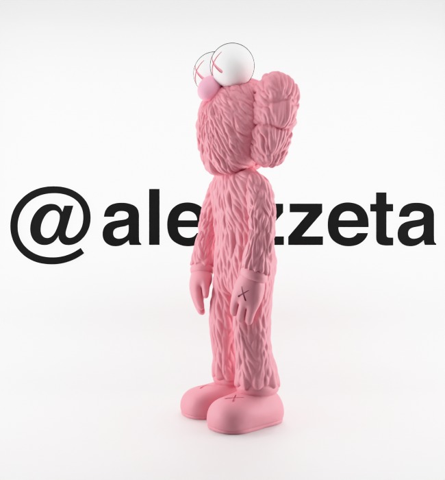 Kaws BFF Best Friend Forever Textured Low-poly 3D model_3