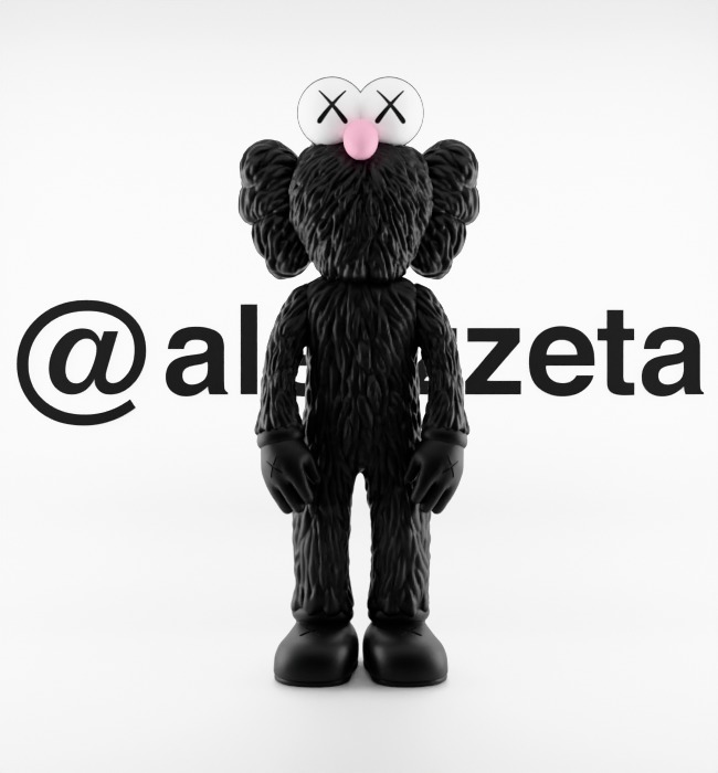 Kaws BFF Best Friend Forever Textured Low-poly 3D model_13