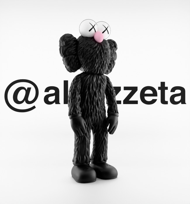 Kaws BFF Best Friend Forever Textured Low-poly 3D model_24