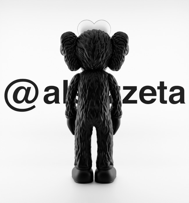 Kaws BFF Best Friend Forever Textured Low-poly 3D model_19